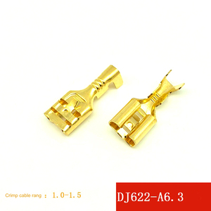 Conector de Horquilla Macho-Hembra de 6.3mm con Pines de Latón, Terminal de Empalme Automático para Crimpado DJ622-6.3B/C - Product Image 4