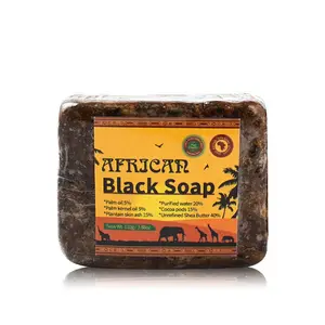 Sabonete orgânico oem alivia rasos, acne eczema dandruff odor corporal e mantem a pele limpa e suave africano barra de sabão preto