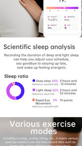 Moniteur de fréquence cardiaque et d'oxygène sanguin intelligent pour femmes avec suivi du sommeil - Design élégant - Product Image 5