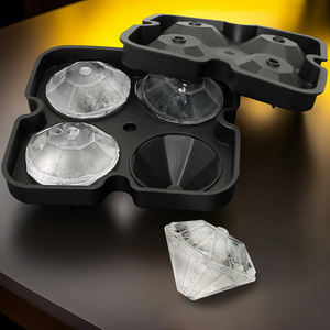 Vereinigte Staaten USA Kanada Große runde Diamant kugel Silikon Eiswürfel schale Form mit Deckel Behälter - Product Image 5