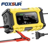 Chargeur de batterie FOXSUR 12V 6A à impulsions pour trottinette électrique, avec compensation de température pour la réparation des batteries au plomb de vélos électriques