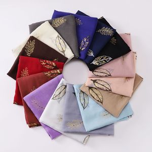 Pañuelo Hijab de Lujo de Algodón y Lino <span class=keywords><strong>TR</strong></span> con Estampado de Lámina Dorada, Pañuelo Musulmán para la Cabeza, Malasia, África, Dubái - Product Image 3