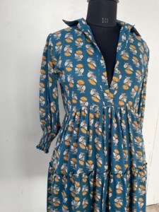 Vestido de algodón con estampado de Cachemira azul para mujer, ecológico, Plus Abaya, Formal, Sexy, fiesta, playa, Top Y2K, gasa ligera, primavera invierno - Product Image 3