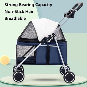 Large Portable Four Wheels Cat Pet Carrier <b>Stroller</b> Simple Design Foldable Travel Product for Pets - Product Image 3