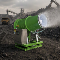 Canon à brouillard haute pression de 80 m pour le contrôle de la poussière, machine à brume d'eau automatique