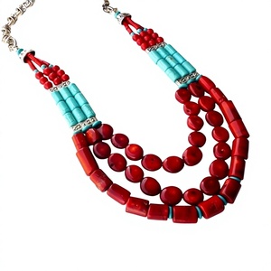 Meilleur collier vintage multicouche perlé pour femme, design élégant, en résine plaqué or, ensemble de bijoux fantaisie pour fête et mariage - Product Image 5