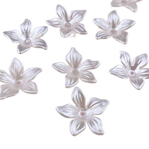 Perles de fleurs en acrylique pour la fabrication de bijoux, perles blanches de 12mm, perles en vrac, accessoires de bricolage, fournitures artisanales - Product Image 5