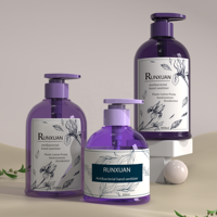 Runxuan 300ml Bouteille de shampooing et revitalisant vide 500ml Bouteille de lavage corporel 800ml Bouteille de savon pour les mains