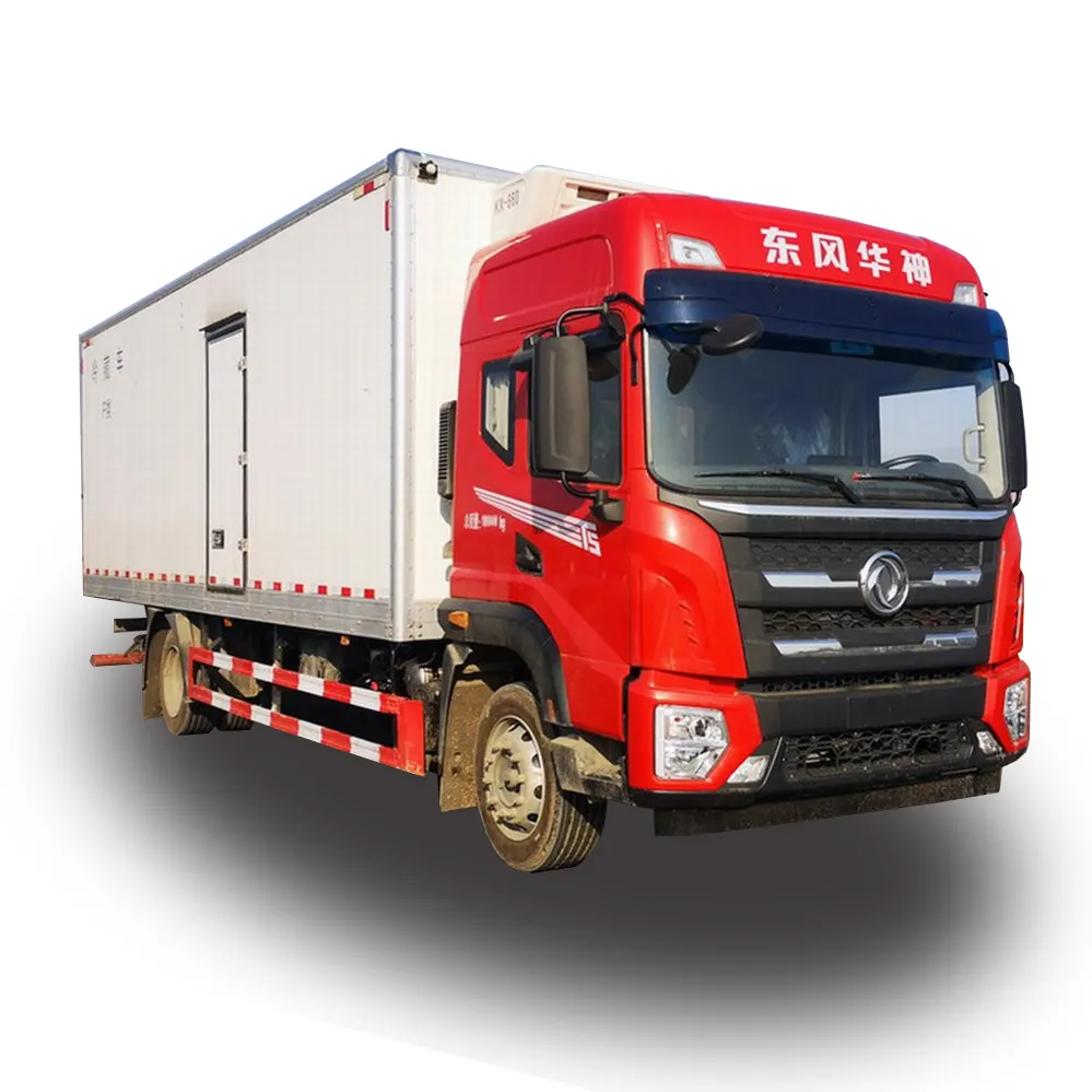 Dongfeng Huashen 4x2 240hp 6.75m Cargo Box Length Euro 6 Diesel Engine Refrigerator Cargo Box Truck on Sale