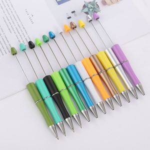 Prix usine 09 Stylos à bille en métal personnalisables DIY uniques avec espaceur et perles, 77 couleurs de perles en plastique pour stylos à perles - Product Image 3