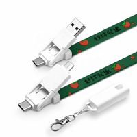 Cadeaux pratiques, câble de charge USB 6 en 1 PD 60W avec cordon, logo personnalisé, cordon de charge rapide multi-prises, cadeau promotionnel