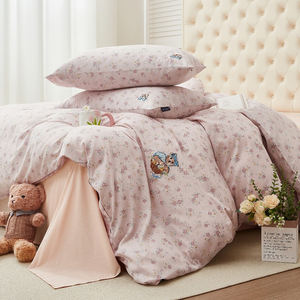 Parure <span class=keywords><strong>de</strong></span> draps en <span class=keywords><strong>gaze</strong></span> double imprimée à prix abordable, draps imprimés couleur unie, ensembles <span class=keywords><strong>de</strong></span> literie pour usage domestique - Product Image 6