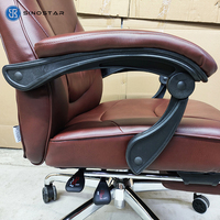 Chaise de bureau ergonomique en cuir à hauteur réglable, pivotante et inclinable, design contemporain, soutien confortable, pour salon