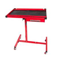 Chariot de travail mobile avec 4 roues pivotantes, table à outils, capacité réglable en hauteur et en largeur avec tiroir, 220 LBS