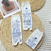 Chaussettes de sport d'acupression pour physiothérapie des pieds, absorbantes pour l'été, avec illustration anglaise, points de réflexologie pour pieds fatigués