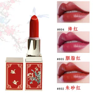 Rouge à lèvres mat et rouge longue durée pour femmes, ensemble de rouge à lèvres, étanche, style chinois rétro, brillant à lèvres, livraison gratuite