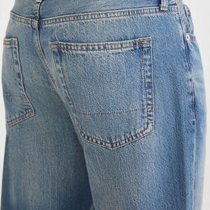 Jeans de Mezclilla Azul Vintage para Hombre, Estilo Casual, Corte Recto, Tela de Algodón Crudo, Jeans Personalizados para Hombre - Product Image 4