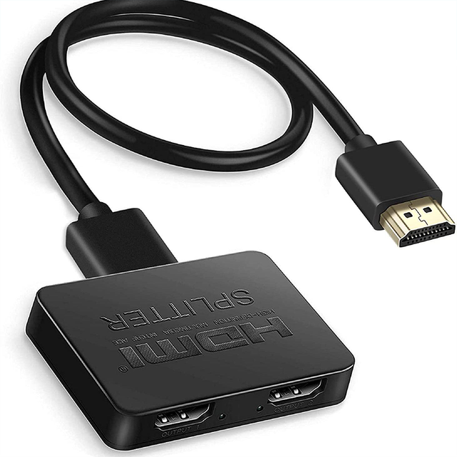 2 Port HDMI Splitter 4kx2k Hdr 1x2 Distribuidor De Sinal HDMI 3D Duplica Splitter 1 to 2 HDMI Splitter 1 in 2 Out