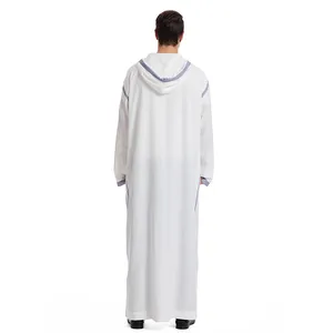 Neuzugang kapuzenmarokkanische Thobes saudi-Kleidung muslimische Kleider arabische Hoodie Abaya Herren islamische Thobe mit Hoodie