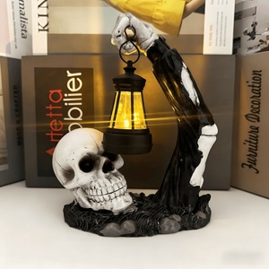 Linterna <span class=keywords><strong>Esqueleto</strong></span> Halloween Decoración Resina Figura <span class=keywords><strong>Esqueleto</strong></span> Sosteniendo Farol Decoración Jardín Patio Adorno Espeluznante - Product Image 6