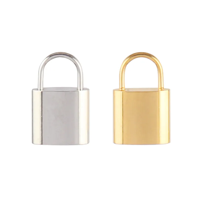 5PCS Stainless Steel Padlock Lock Pendant Gold Plated Charms for Jewelry Making Necklace Accessories