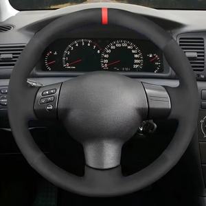 Housse <span class=keywords><strong>de</strong></span> volant <span class=keywords><strong>de</strong></span> voiture en cuir suédé noir antidérapant pour Toyota Corolla RAV4 Caldina Wish Scion TC XA XB 2003-2009 - Product Image 2