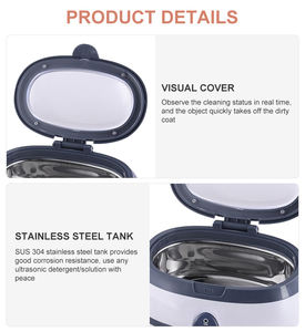 Nettoyeur de <span class=keywords><strong>bijoux</strong></span> <span class=keywords><strong>pour</strong></span> lentilles de lunettes à brosse de maquillage ultrasonique portable personnalisé du fabricant - Product Image 5