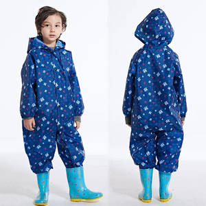 Impression personnalisée Imperméable pour tout-petits Combinaison imperméable légère d'extérieur pour enfants Vêtements une pièce pour bébé avec capuche - Product Image 2
