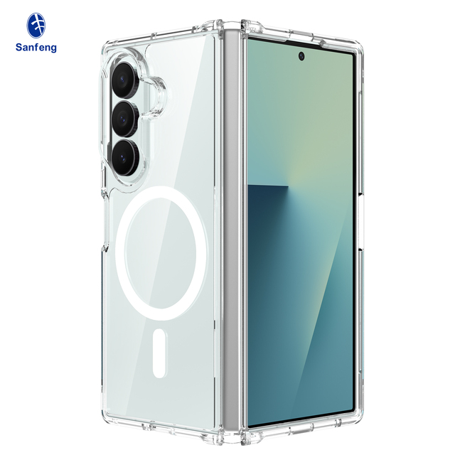 High Quality Samsung Z Fold 8 Ultra Case with Anti-scratch Anti-Yellow Clear Cover Foldable Custom Magnetic Mobile Phone Case