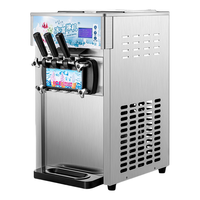Commerciële Volautomatische Driekleuren Ijsmachine Voor Softijs En Ijscoupes Output 16-18 Per Uur