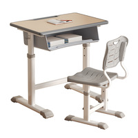 Bureau d'étude pour enfants de style scolaire, bureau d'étude pour élèves du primaire, table d'écriture et chaise, ensemble de bureau pour les devoirs à domicile pour garçon et enfant