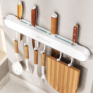 Songtai <b>Suction</b> Cup Knife Holder Wall Mounted Multipurpose Kitchen Utensil Rack Food Safe Rectangle Design - Product Image 4