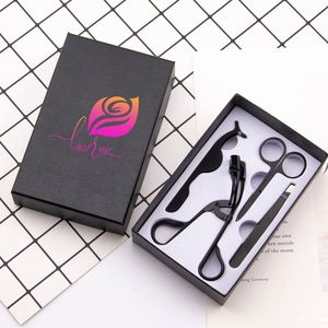 Pince à épiler et ciseaux pour extensions de cils, applicateur de cils et sourcils en acier inoxydable, kit d'outils cosmétiques pour faux cils - Product Image 3