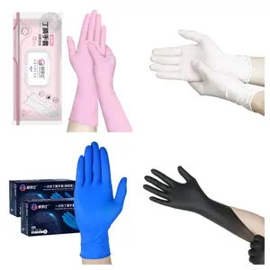 G9 ucuz sınav guantes de nitrilo kutusu 4mil 6mil siyah nitril eldiven saf muayene gıda bertaraf toz ücretsiz nitril eldiven
