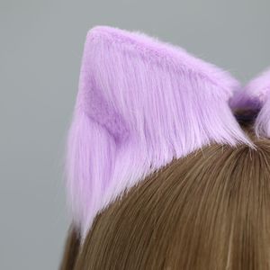 E0050 Bandeau à oreilles d'animaux moelleuses faites à la main - Accessoire pour cheveux réaliste avec oreilles de chat et de renard - Product Image 2