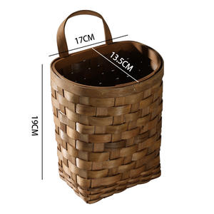 <span class=keywords><strong>Cesta</strong></span> de Almacenamiento de Escritorio de Estilo Vintage Ecológica de Madera Tejida a Mano Kingwillow con Diseño de Flores Pequeñas para <span class=keywords><strong>Navidad</strong></span> y Halloween - Product Image 5