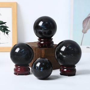 Wholesale Natural <b>Crystal</b> Gemstone Healing <b>Ball</b> Astrophyllite Garnet Sphere for Decoration - Product Image 1