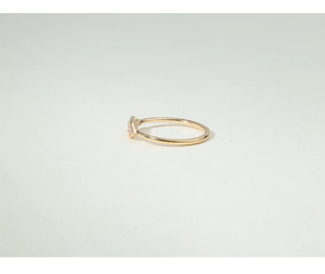 Bague à trois pierres en diamant, diamant de laboratoire ou naturel, or massif, or rose, bijoux minimalistes empilables, cadeau - Product Image 4