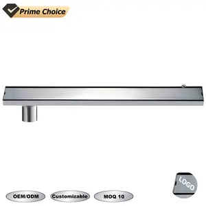 Rectangle Shower Floor Drain with Plate Cover Tile Insert Offset Side Outlet Stainless Steel bathroom sink Linear Floor Drain