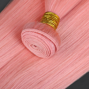 Fasci di trama dritte con ossa di colore rosa di alta qualità a lunghezza intera 100% estensioni di capelli umani russi - Product Image 1
