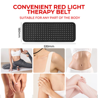 Ceinture de thérapie par lumière infrarouge portable et rechargeable 650nm 850nm pour soulager la douleur, avec minuterie, à porter sur le corps