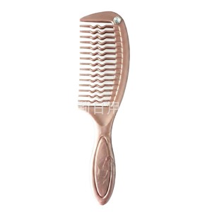 Peine de lujo con diamantes de imitación, ondulado, de dientes anchos, de resina, con mango largo, para desenredar el cabello, para uso doméstico, para rizar y cuidar el cabello, 14 cm - Product Image 1