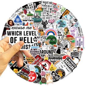 Commercio all'ingrosso adesivo 100 PVC scherzo <span class=keywords><strong>Meme</strong></span> impermeabile Cross-Border DIY adesivi decorativi per la chitarra Notebook bagaglio - Product Image 3