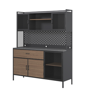 Mueble de Salón Moderno y Ecológico de Acero, Armario Despensa con 3 Cajones, Marca BIZOE - Product Image 1