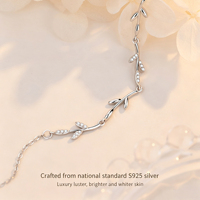 Bracelet en argent pur S925 pour filles, motif branche Lianlian, sensation haut de gamme, série Forêt, vente directe d'usine