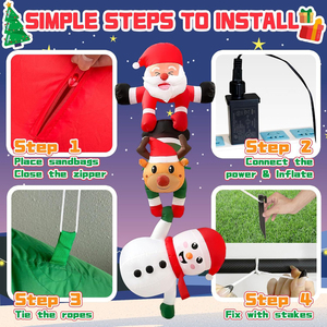 Inflables Navideños Metálicos Ecológicos: Santa Claus, Reno, Muñeco <span class=keywords><strong>de</strong></span> Nieve, Adornos Colgantes para Árboles, Decoración Festiva para el Hogar y <span class=keywords><strong>Tiendas</strong></span> - Product Image 4