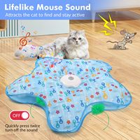 Jouets interactifs pour chats ZMaker Cache-cache, jouet de chasse interactif pour chats rechargeable, jouet pour chats activé par le toucher avec des plumes mobiles