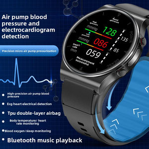 Nuevo Reloj Inteligente para Personas Mayores con Bomba de Aire, Mide la Presión Arterial, Personalizable, Grado Médico Clase I, Saludable, Frecuencia Cardíaca, Presión Arterial, Oxígeno en Sangre, ECG, Metal, Silicona - Product Image 3