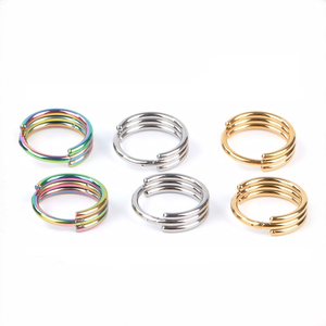 Anillo de Nariz de Acero Inoxidable 316L de Triple Capa Sin Costuras para Perforación de Cartílago de Oreja | Joyería Corporal Multicolor al por Mayor - Product Image 1