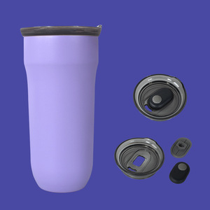 Three In One Water Bottle Set Detachable Lid Stretchable Liner Camping Thermos 24 Pack Navy Blue - Product Image 4
